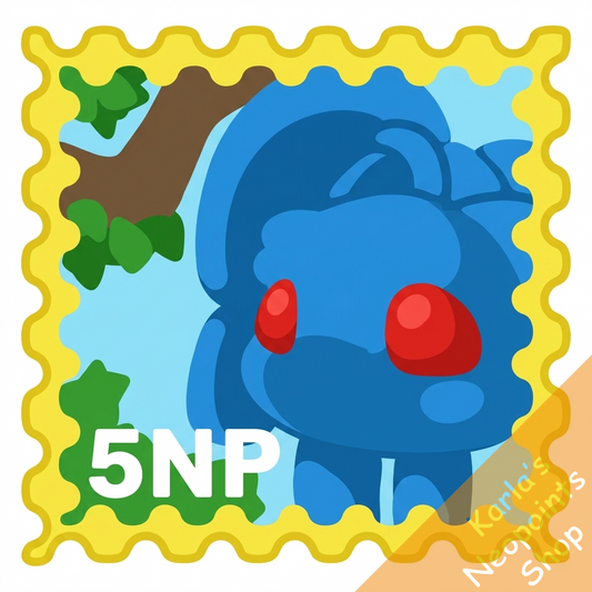 The Discarded Magical Blue Grundo Plushie of Prosperity Stamp