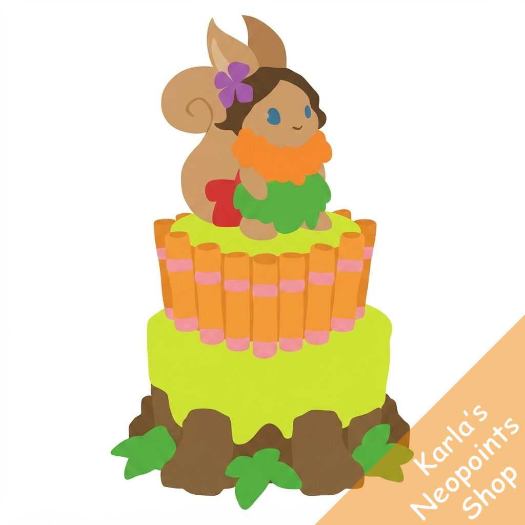 Hula Girl Usuki Cake