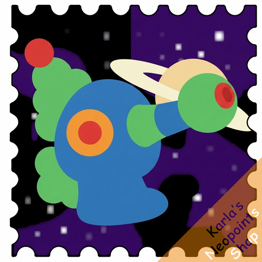 Alien Aisha Ray Gun Stamp