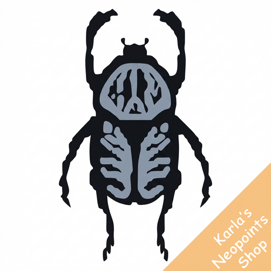 Large Black and White Collectable Scarab