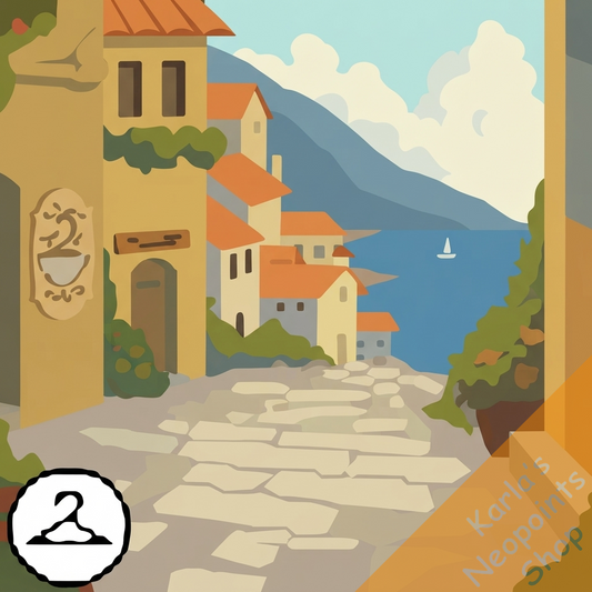 Coastal Town in Spring Background