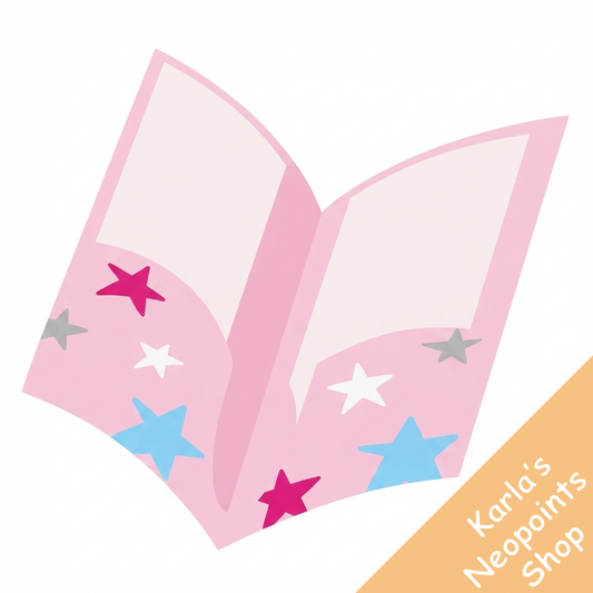 Pink Folder with Stars