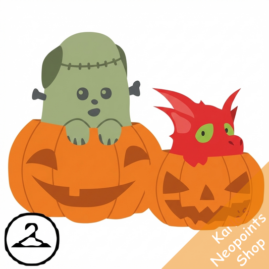 MME28-S5b: Jack-O-Lantern Playing Halloween Petpets Foreground