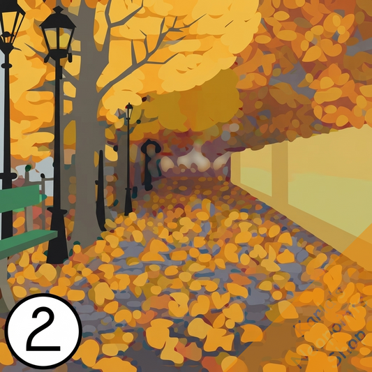 Golden Leaf Lined Street Background