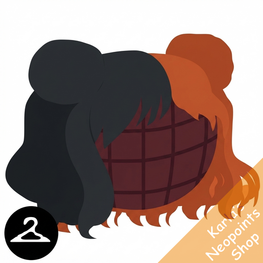 Orange & Black Split Dye Buns Wig
