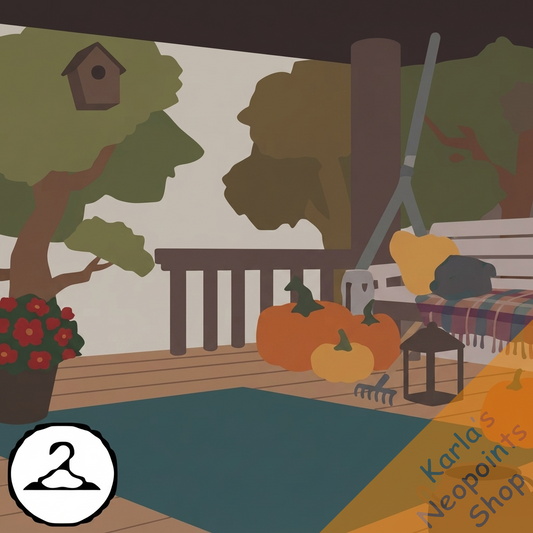 Front Porch in Fall Background