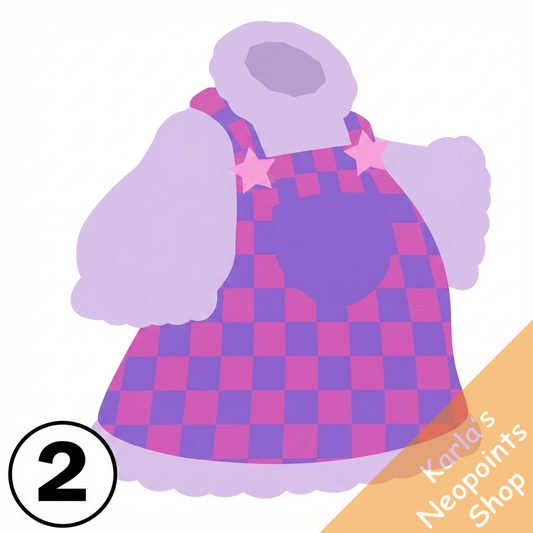 Dyeworks Void Purple: Checkered Overall Dress and Sweater