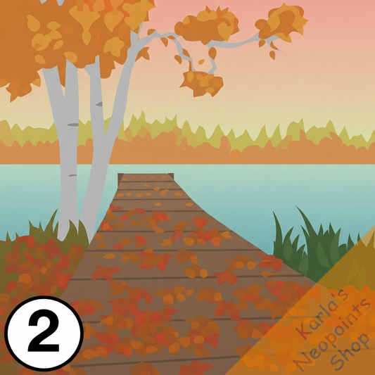 Autumn Sunset Lake View Background