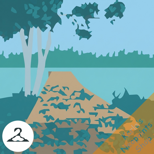 Dyeworks Blue: Autumn Sunset Lake View Background