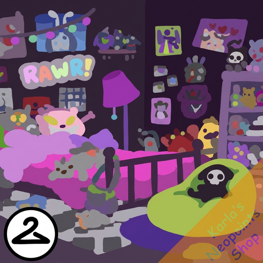Emo Neon Bedroom Background