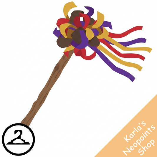 Satin Ribbon Wood Staff