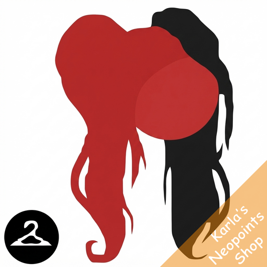 Dyeworks Red: Purple & Black Ponytails Wig