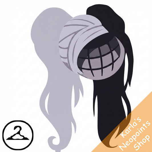 Dyeworks White: Purple & Black Ponytails Wig