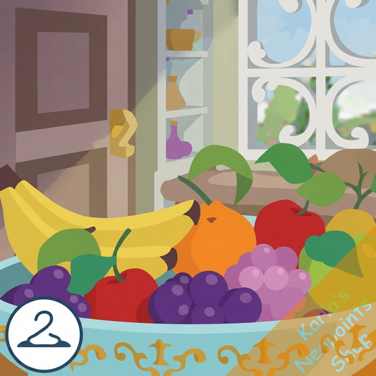 Decorative Bowl of Fruit Background