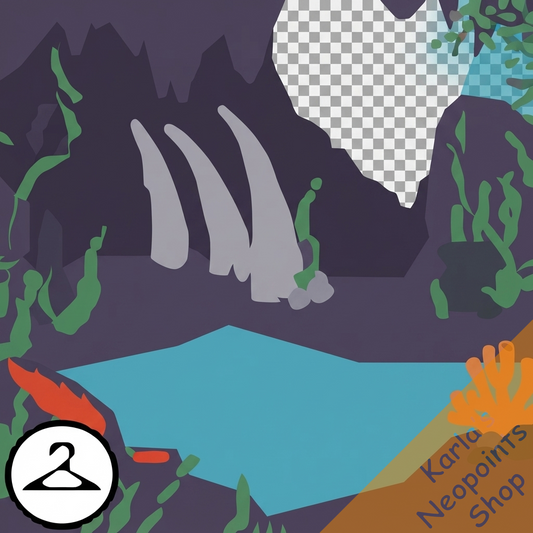 Eerie Underwater Grotto Background