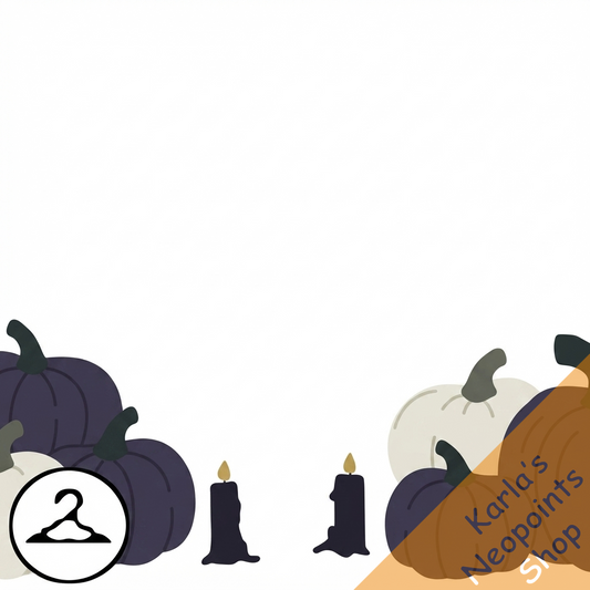 Black Candle and Pumpkins Foreground