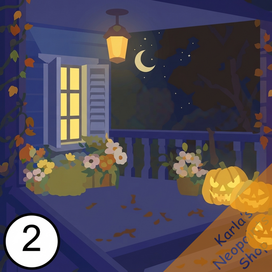 Cosy Halloween Porch Background