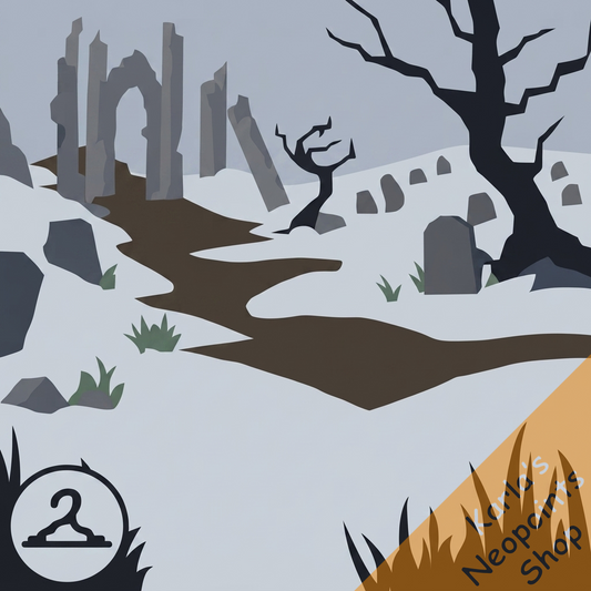 Winter Cemetery Ruins Background