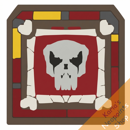Skull Motif Stained Glass Window
