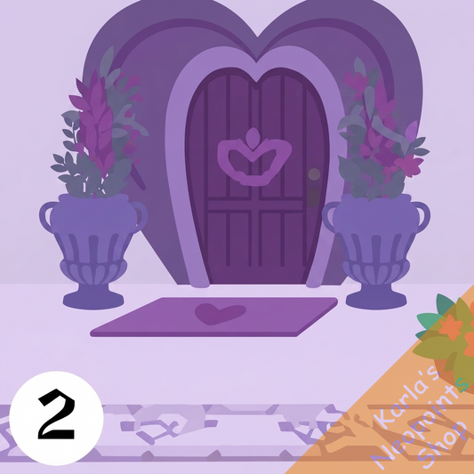 Dyeworks Purple: Enchanting Hearts Front Porch Background