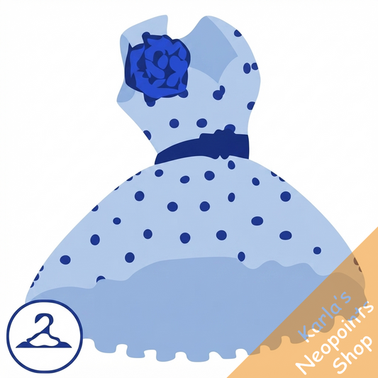 Dyeworks White: Blue Polka Dot Dress