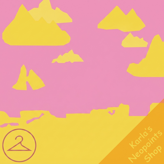 Dyeworks Yellow: Pink Mountain and Cloud Background