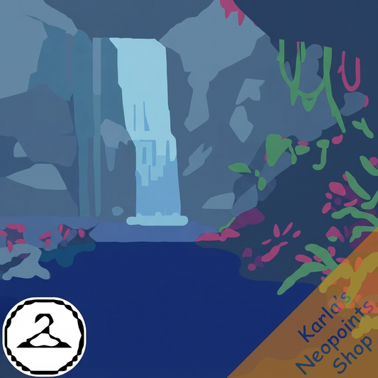 Dyeworks Blue: Enchanted Forest Waterfall Background