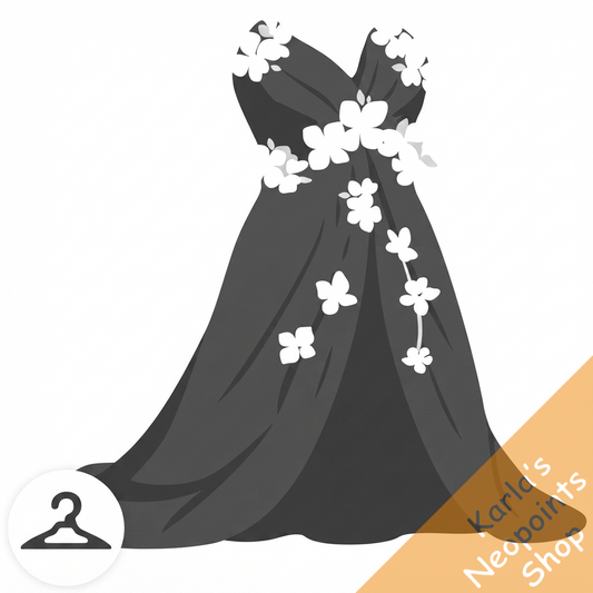 Dyeworks Black: Flowing Floral Dress