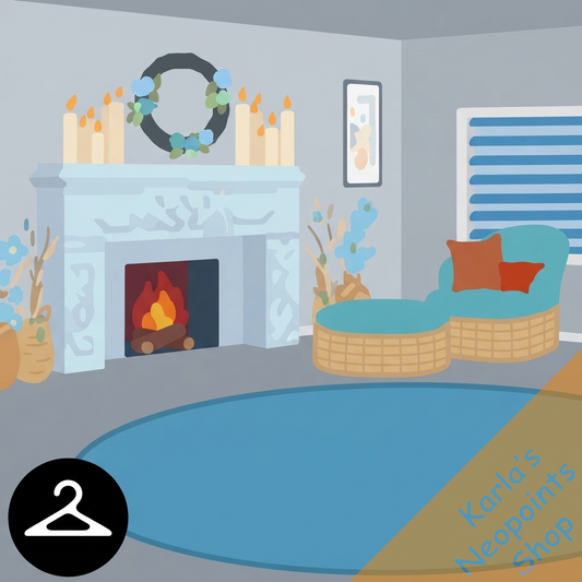 Dyeworks Blue: Fireplace Zen Background