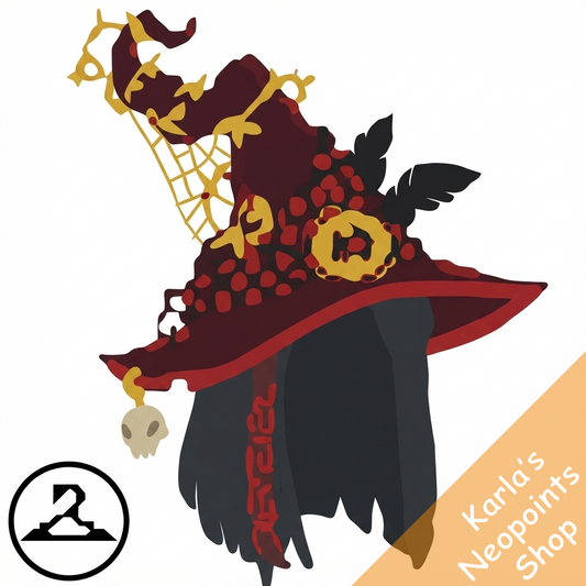 Dyeworks Maroon: Decorated Witch Hat and Wig