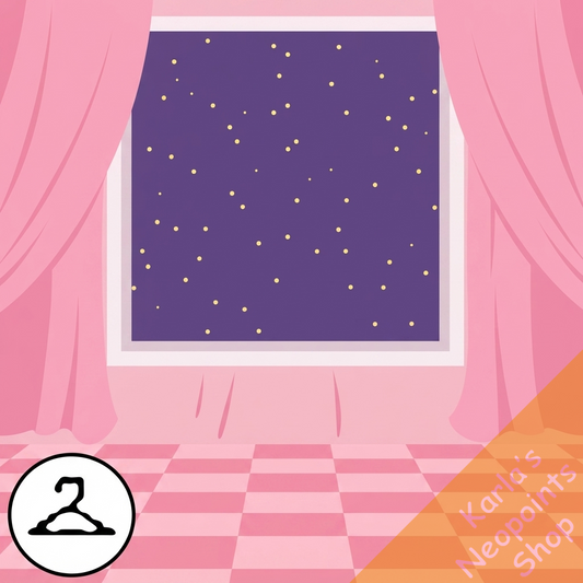 Dyeworks Pink:  Window with Twinkling Lights Background Item