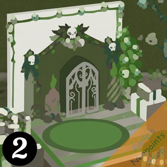 Dyeworks Green: Pop-Up Gothic Holiday Card Background