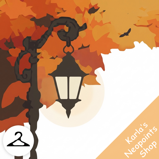 Premium Collectible: Autumn Lampost and Trees Garland