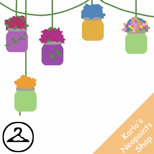 Flower Jars and Vines Garland