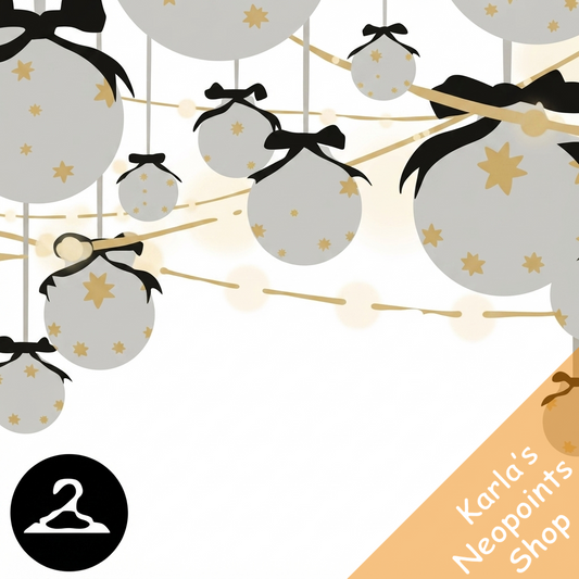 New Years Baubles and Fairy Lights Garland