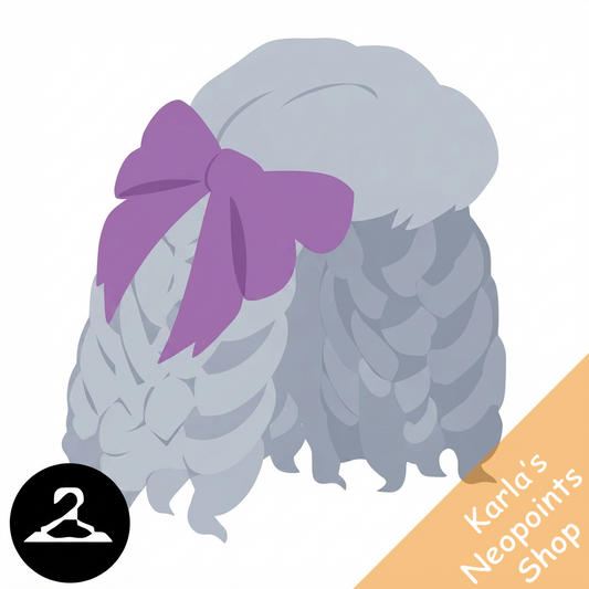 Curly White Wig With Bow
