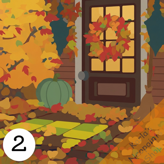 Cosy Autumn Front Porch Background