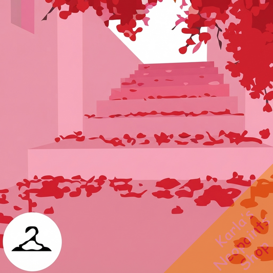 Petal Strewn Staircase Background