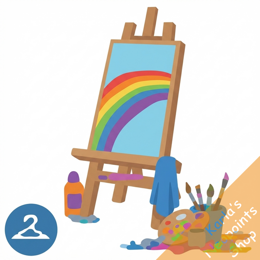 Painting Rainbows on an Easel Trinket