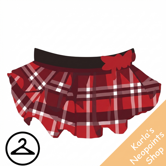 Red & Black Frilly Plaid Skirt