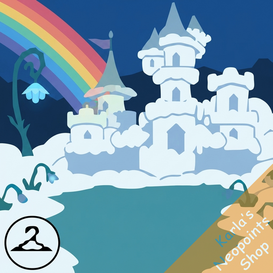 Habbo Hotel Pixel Cloud Castle Background