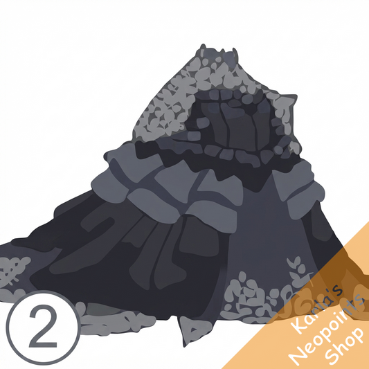Big Ruffled and Black Lace Dress