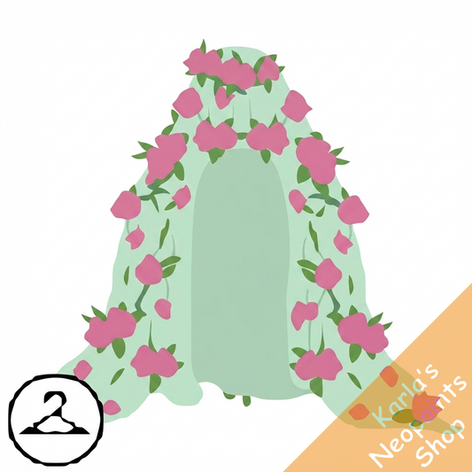 Dyeworks Dark Green: Summery Floral Cape