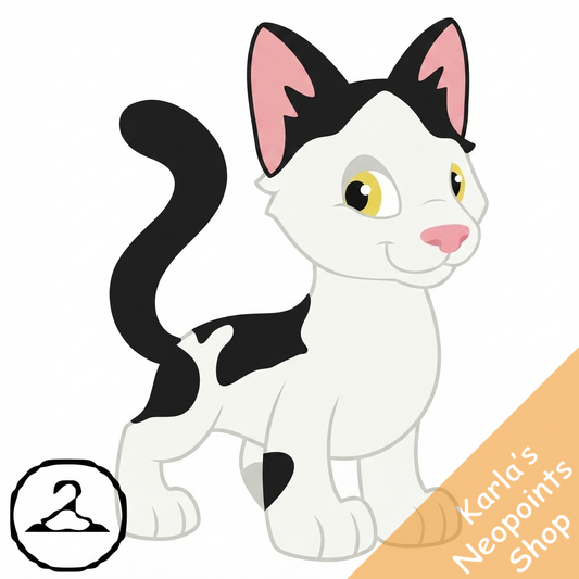 Fluffy Black and White Kougra Outfit