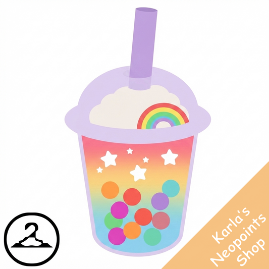 Pastel Rainbow Boba Drink Handheld