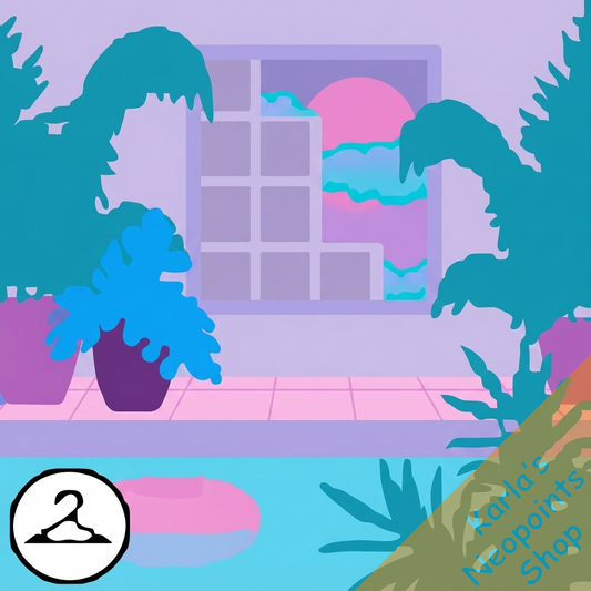 Vaporwave Indoor Pool Background
