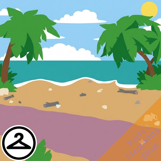 Sunny Sidewalk Beachfront Background